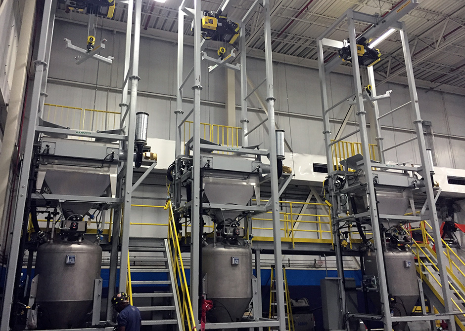 BulkBuster™ bulk bag unloading and dense phase pneumatic conveying of manganese dioxide